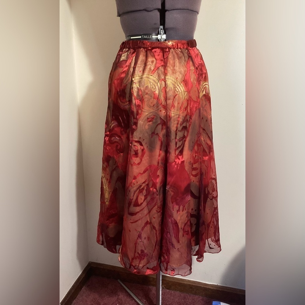 Coldwater Creek Burnout Silk Blend Skirt XS Fairy Grunge - Picture 4 of 16